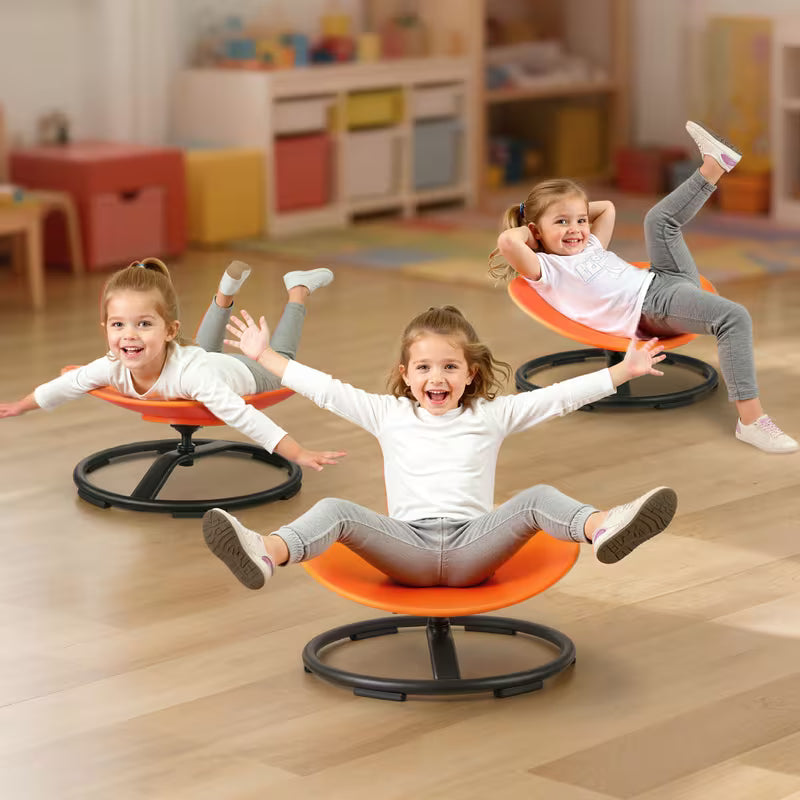 ™Spinora | כיסא מסתובב כתום – בטוח וכיף לילדים