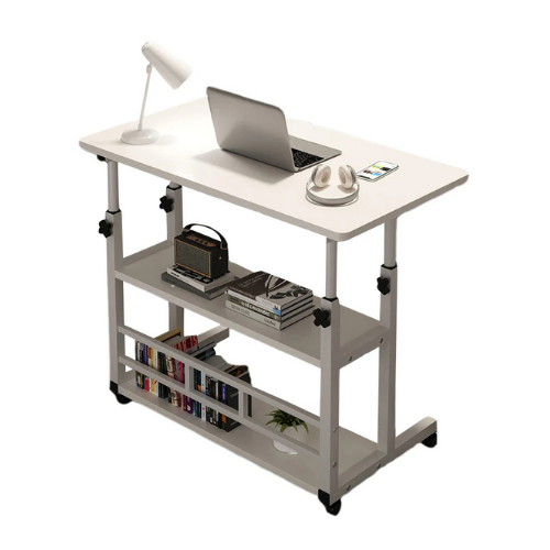 ™Levzor | שולחן נייד מתכוונן לגובה עם גלגלים, שולחן ללפטופ