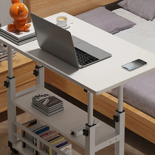 ™Levzor | שולחן נייד מתכוונן לגובה עם גלגלים, שולחן ללפטופ