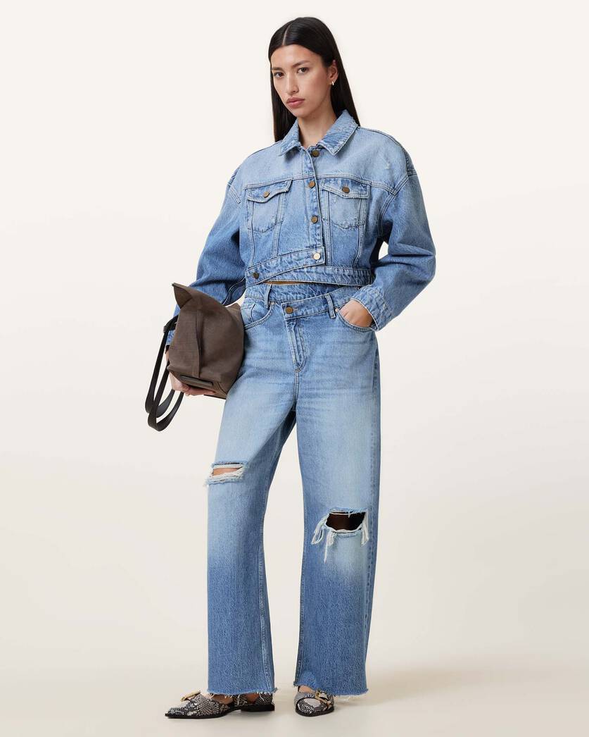 ג'קט ג'ינס קרופ לנשים Aki